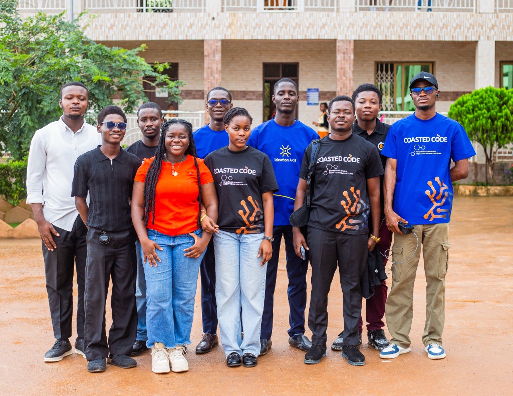 The Coasted Code instructor and operations team outside a partner school